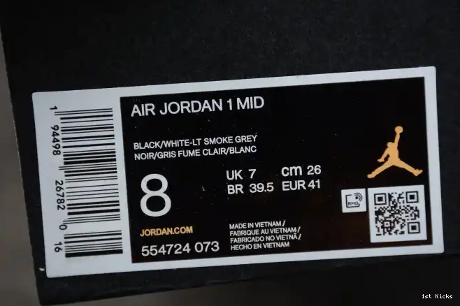 AIR Jordan White Mid Shadow 1 554724-073 0616